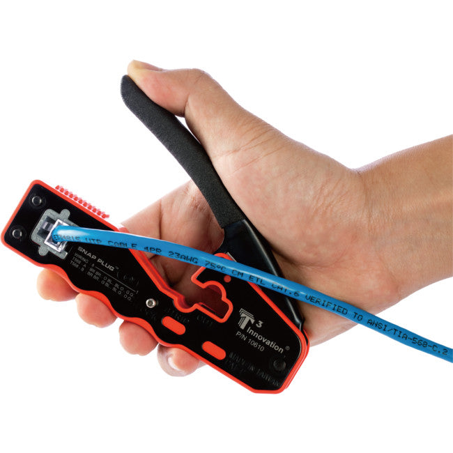 T10610K - SNAP PLUG COMPACT CRIMP TOOL - RJ45 ONLY W/ 10PC CAT6 PLUG - T3