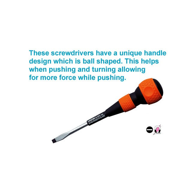 D331/100 SLOTTED SCREWDRIVER BALL SHAPED HANDLE HOZAN D-331-100