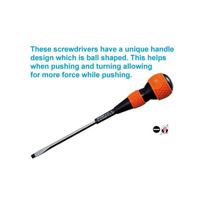 D331/150 - SLOTTED SCREWDRIVER - BALL SHAPED HANDLE - HOZAN
