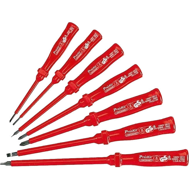 8PK8100E - 7 PIECE INSULATED SCREW DRIVER - 7PC 808-315A REPLACEMENT - PROSKIT
