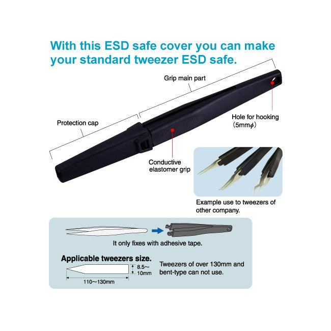 P845 ESD SAFE TWEEZER COVER HOZAN P-845