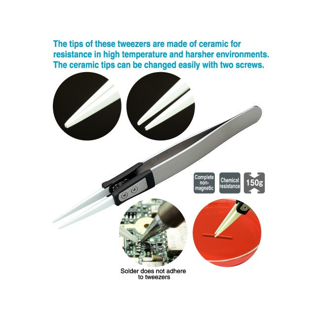 P855C - CERAMIC TWEEZER - HOZAN