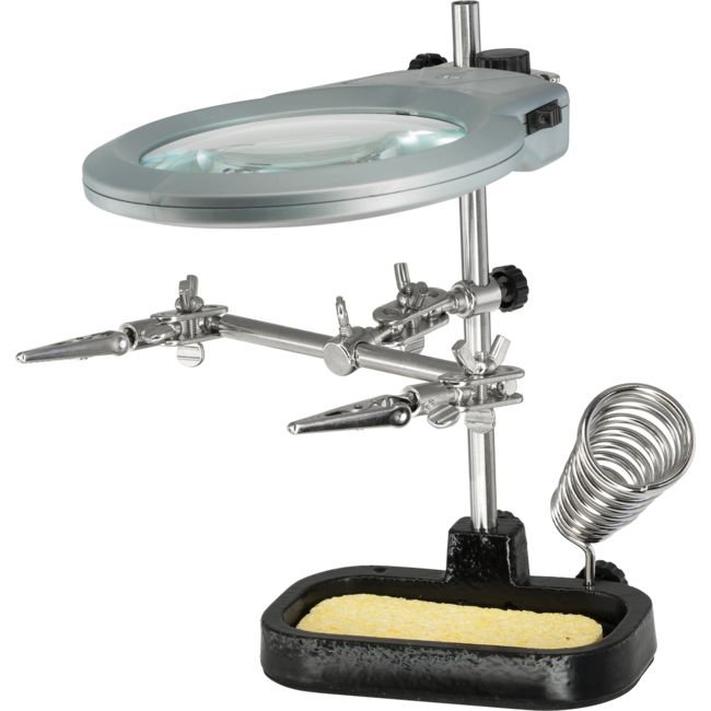 ZD10MB - HELPING HAND SOLDERING STAND - WITH MAGNIFIER & LED LIGHT