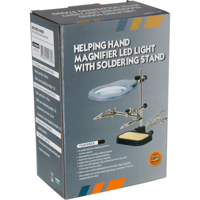 ZD10MB - HELPING HAND SOLDERING STAND - WITH MAGNIFIER & LED LIGHT
