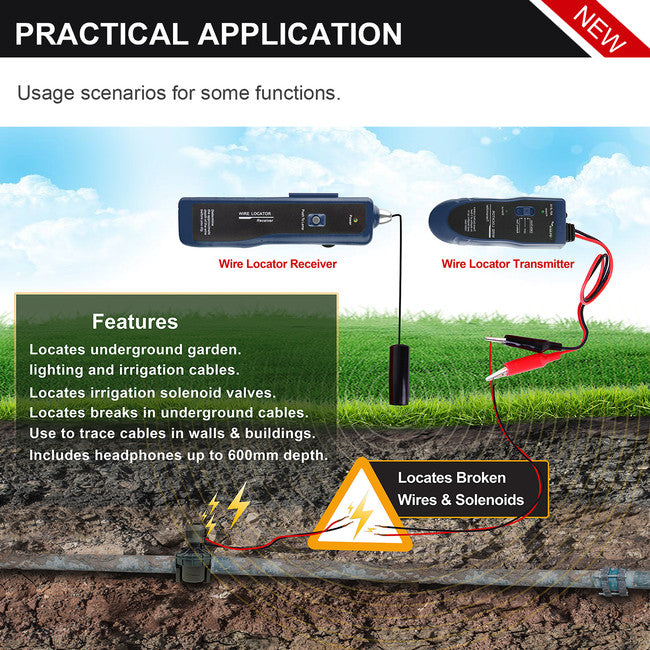 NF816L - UNDERGROUND WIRE LOCATOR - W/RECHARGEABLE BATTERY EARPHONE - DOSS
