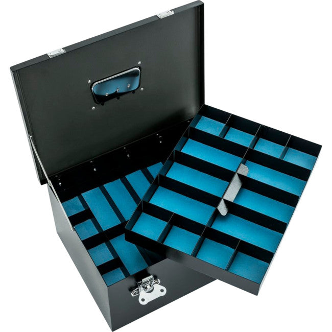 BITSABOX BLACK GALVANISED POWDER COATED HEAVY DUTY TOOL BOX BUILT BOARDS BITSABOX