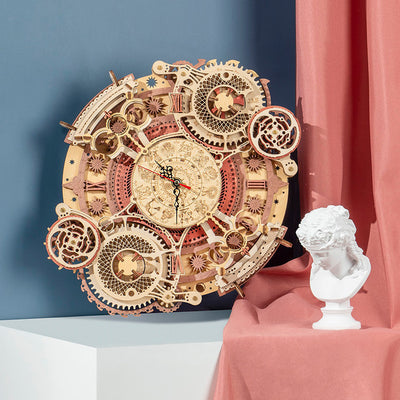 KJ9050 ZODIAC WALL CLOCK KIT WOODEN CONSTRUCTION 53805420