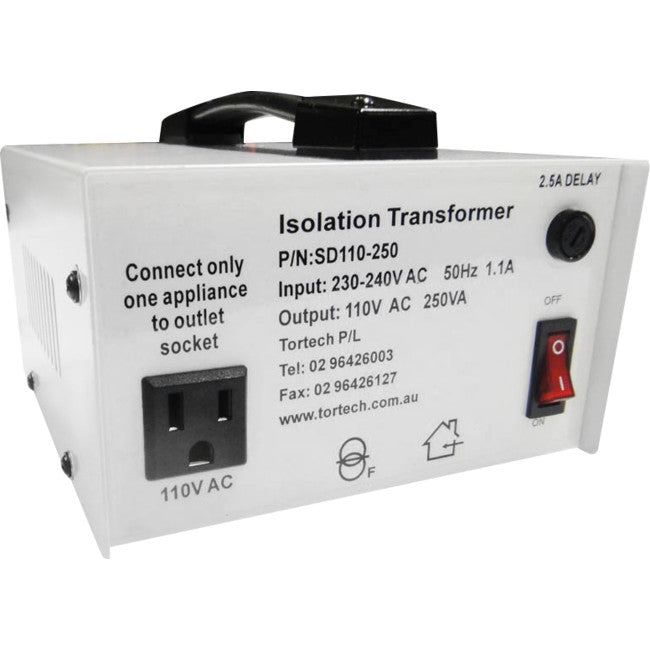 SD110-250W 250W USA STEPDOWN TRANSFORMER 110V DIELECTRICALLY ISOLATED TORTECH SD110-250