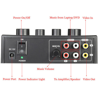 Bluetooth Mixer Mic & Sound Bar Package Karaoke System 2 x Microphone Echo