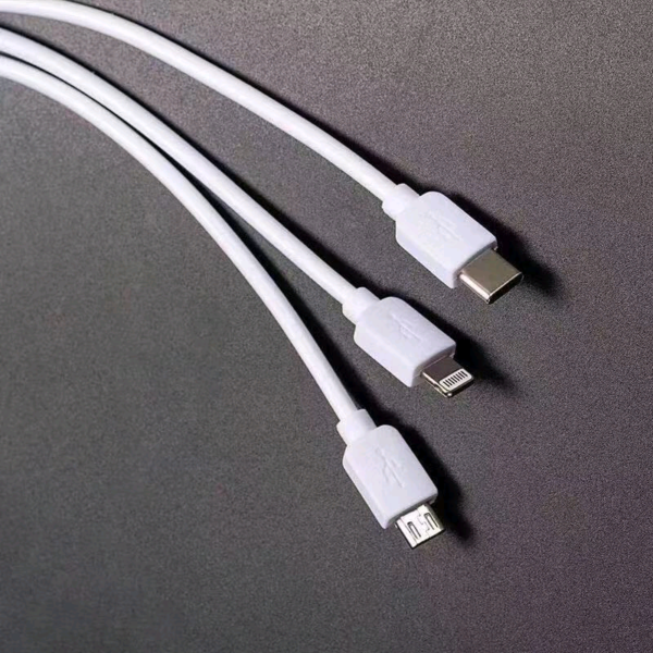 5 in 1 Multi Charging Cable for iPhone Type C Micro 2x USB ports 1.2m length