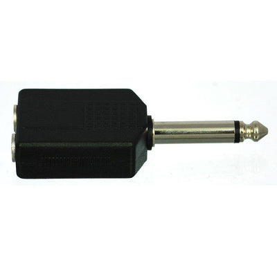 ¼” TS Mono Jack 6.5mm to 2x ¼” TS Mono sockets Splitter Adapter