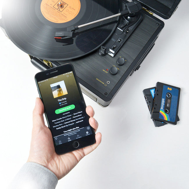 TR166BLK - BLUETOOTH CASSETTE TURNTABLE - RETRO DESIGN - MBEAT