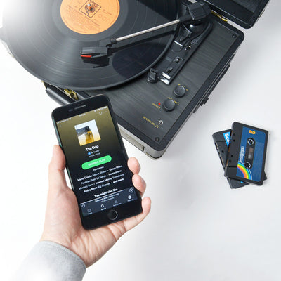 TR166BLK BLUETOOTH CASSETTE TURNTABLE RETRO DESIGN MBEAT