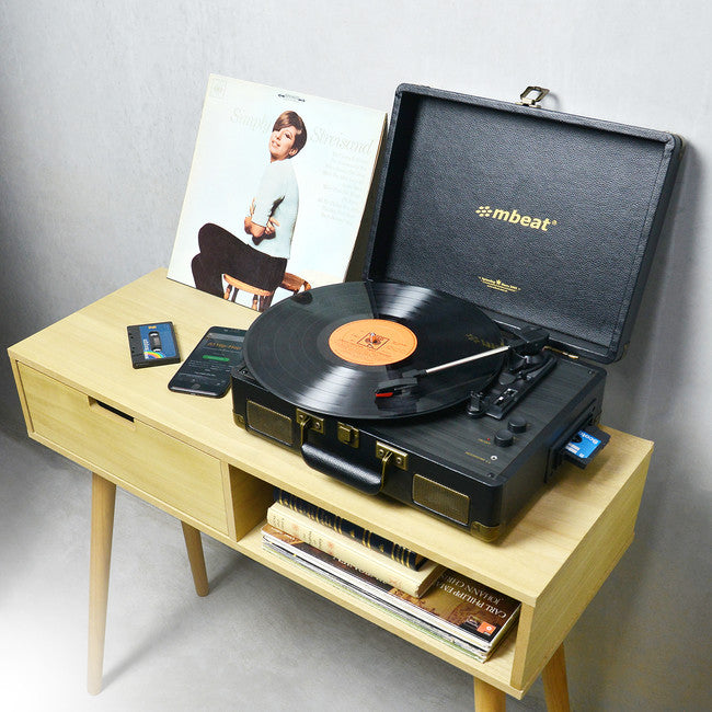 TR166BLK - BLUETOOTH CASSETTE TURNTABLE - RETRO DESIGN - MBEAT