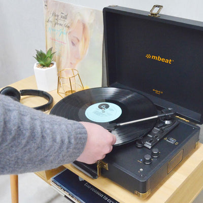 TR96BLK VINTAGE TURNTABLE WITH BT BLACK WOODSTOCK II MBEAT MB-TR96BLK