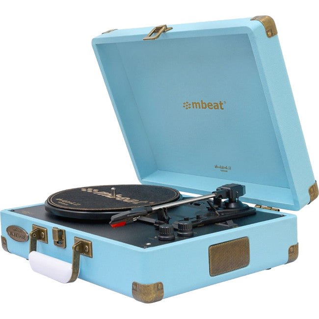 TR96BLU VINTAGE TURNTABLE WITH BT BLUE WOODSTOCK II MBEAT MB-TR96BLU