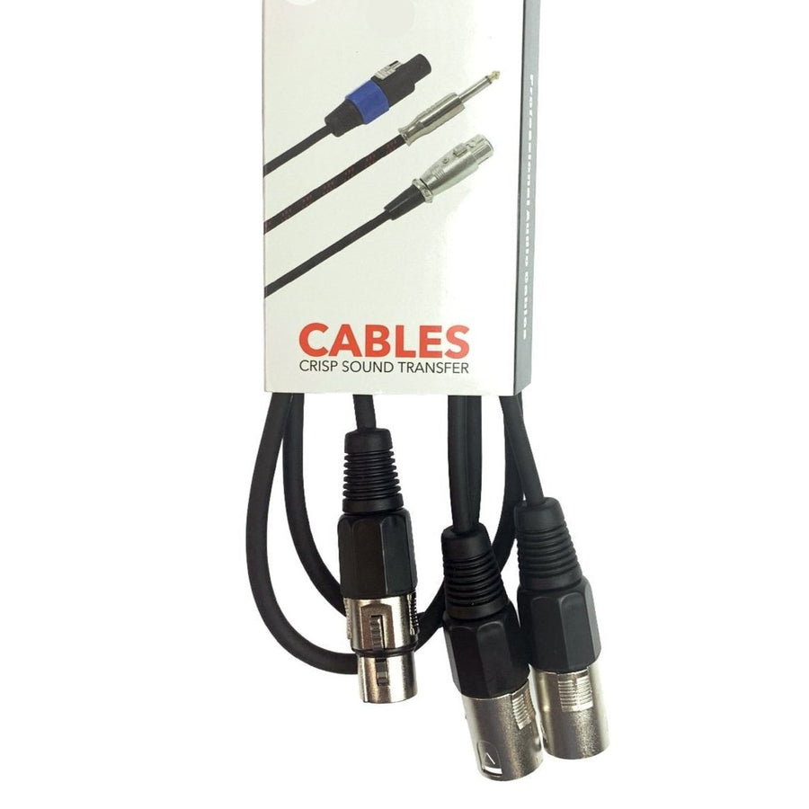 XLR Splitter Cable 3 Pin XLR Female to Dual XLR Male Patch Y Cable Balanced Microphone Splitter Cord Audio Adaptor 1.5 M