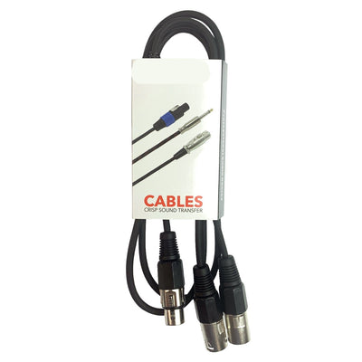 XLR Splitter Cable 3 Pin XLR Female to Dual XLR Male Patch Y Cable Balanced Microphone Splitter Cord Audio Adaptor 3M