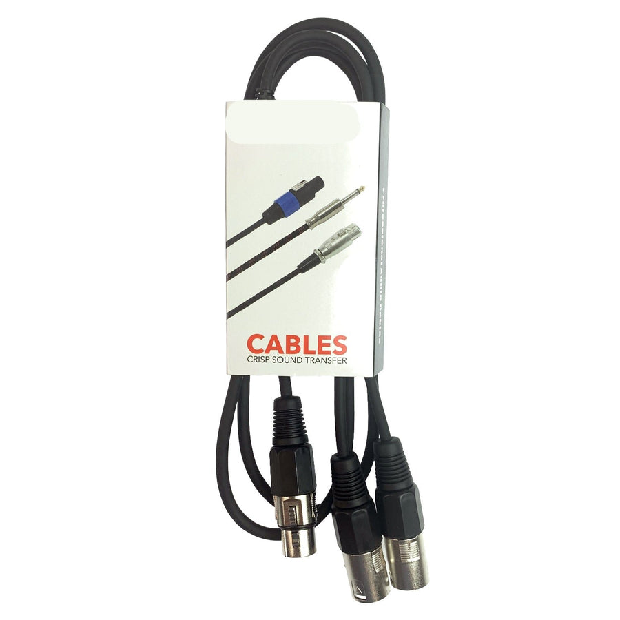 XLR Splitter Cable 3 Pin XLR Female to Dual XLR Male Patch Y Cable Balanced Microphone Splitter Cord Audio Adaptor 3M