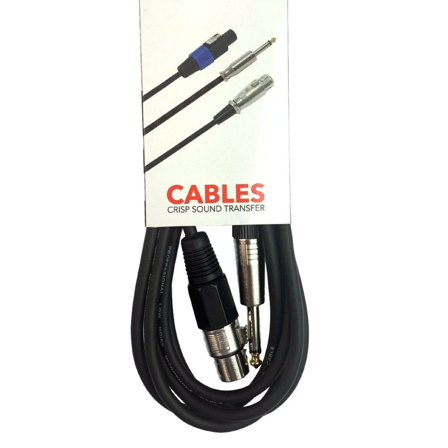 Female XLR to 1/4 6.35mm TS Mono Jack Unbalanced Microphone Cable Mic Cord for Dynamic Microphone 3 Meter