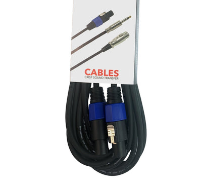 Audio Speakon Cable 13 Guage AWG Patch Cords Professional DJ Speaker Cables Black Wire 15 meters