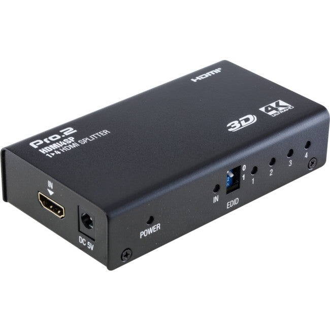 HDMI4SP 4 WAY HDMI SPLITTER 1 IN 4 OUT 3D 4K2K COMPATIBLE PRO2 SX-SP144E-HD4K2K