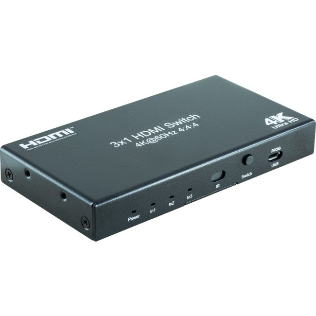 HDMI3S18G 3 IN 1 OUT 18GBPS HDMI SWITCH WITH REMOTE HDR CEC 4K 444 PRO2 SX-SW10