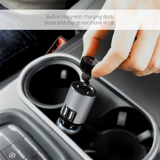 MBT380 - CAR KIT WITH MINI EARPHONE - BLUETOOTH USB CAR CHARGER - MBEAT