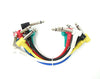 Set of 6x Right Angle 1/4" TS 6.35mm Coloured Guitar Patch Cables Right Angle