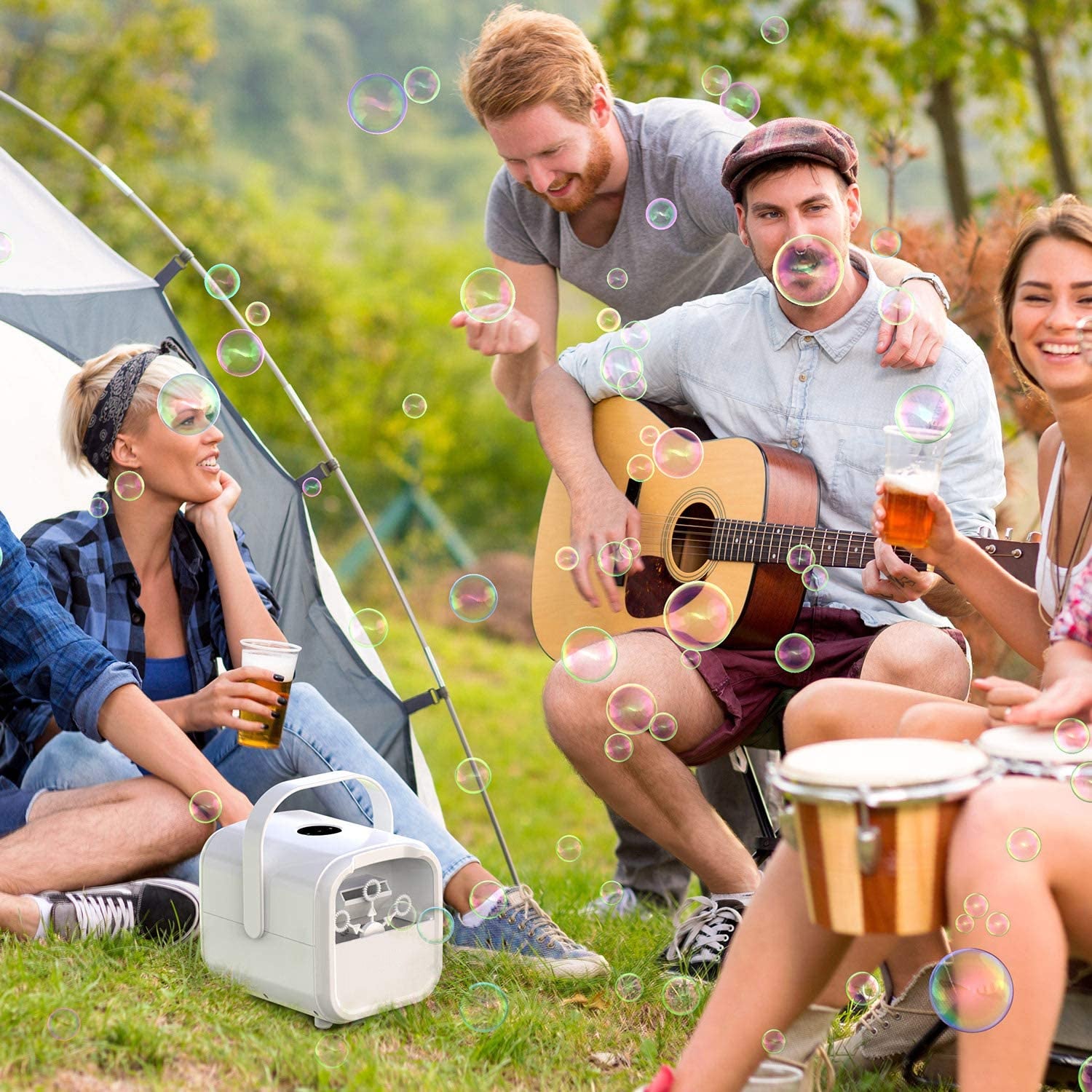 Bubble Machine Rechargeable USB Powered Compact Portable Touch Operated Professional