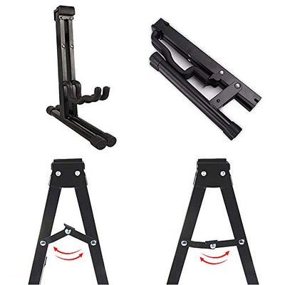 Single Guitar Stand A Frame Full Flat Folding Space Saver Compact for Electric Acoustic Bass