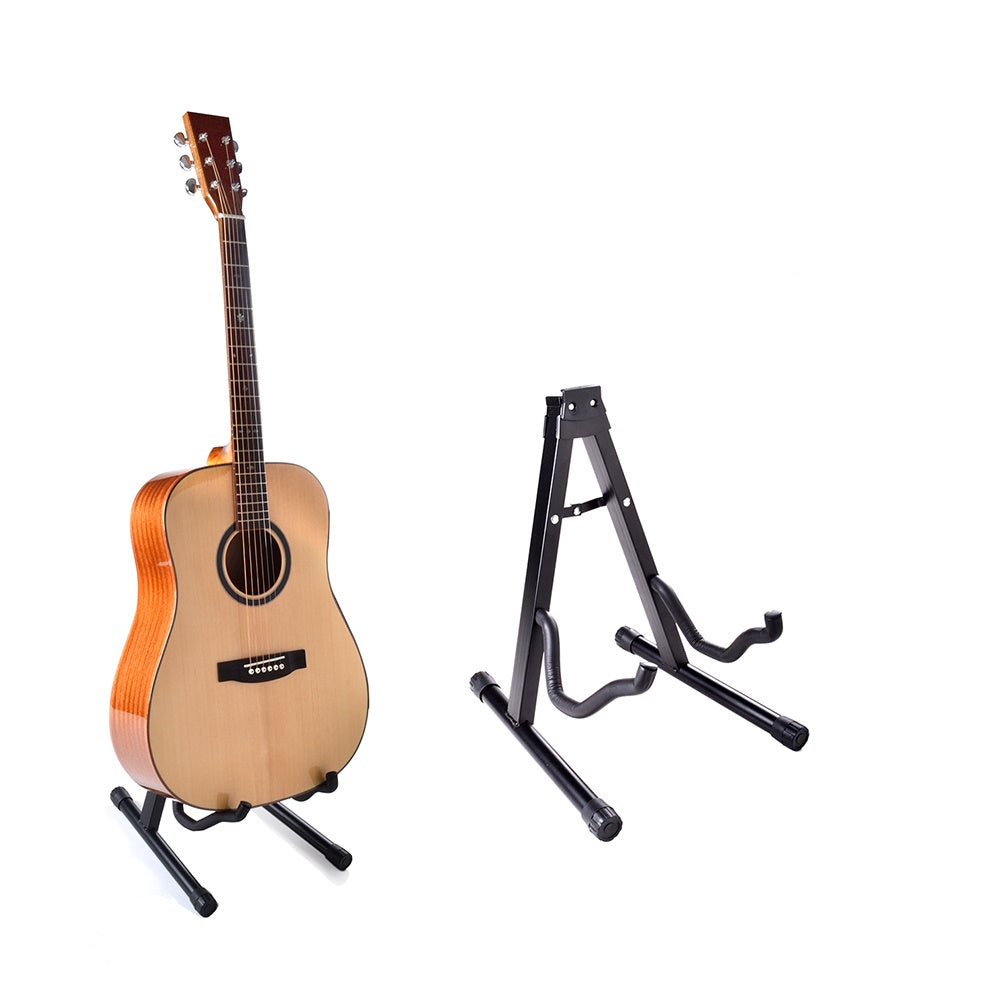 Portable Folding Electric Acoustic Bass Guitar Stand A Frame Floor Rac