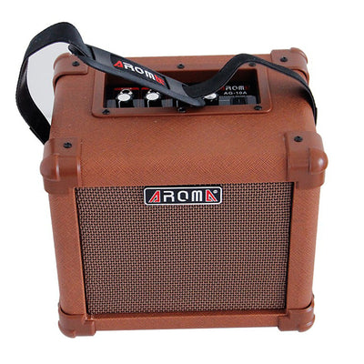 Portable Mini 10W Guitar AMP Acoustic Amplifier Battery or AC Mains Powered Aroma AG-10A