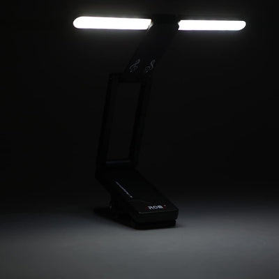 Aroma AL-1 LED Clip On Sheet Music Stand Light Rechargeable Foldable Book Reading Lamp
