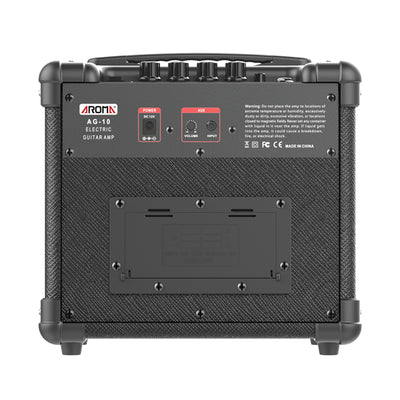 Portable Mini 10W Electric Guitar Amplifier Battery or AC Mains Powered Amp Aroma AG-10