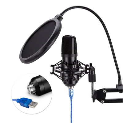 USB Condenser Microphone Kit Plug & Play Cardioid Mic Podcast Gaming Studio PC or Mac