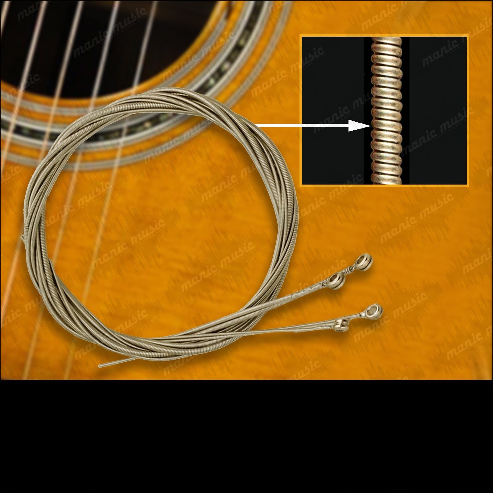 Acoustic Guitar Strings Steel Phosphor Bronze Premium A50 Universal 11-50 + Free Pick