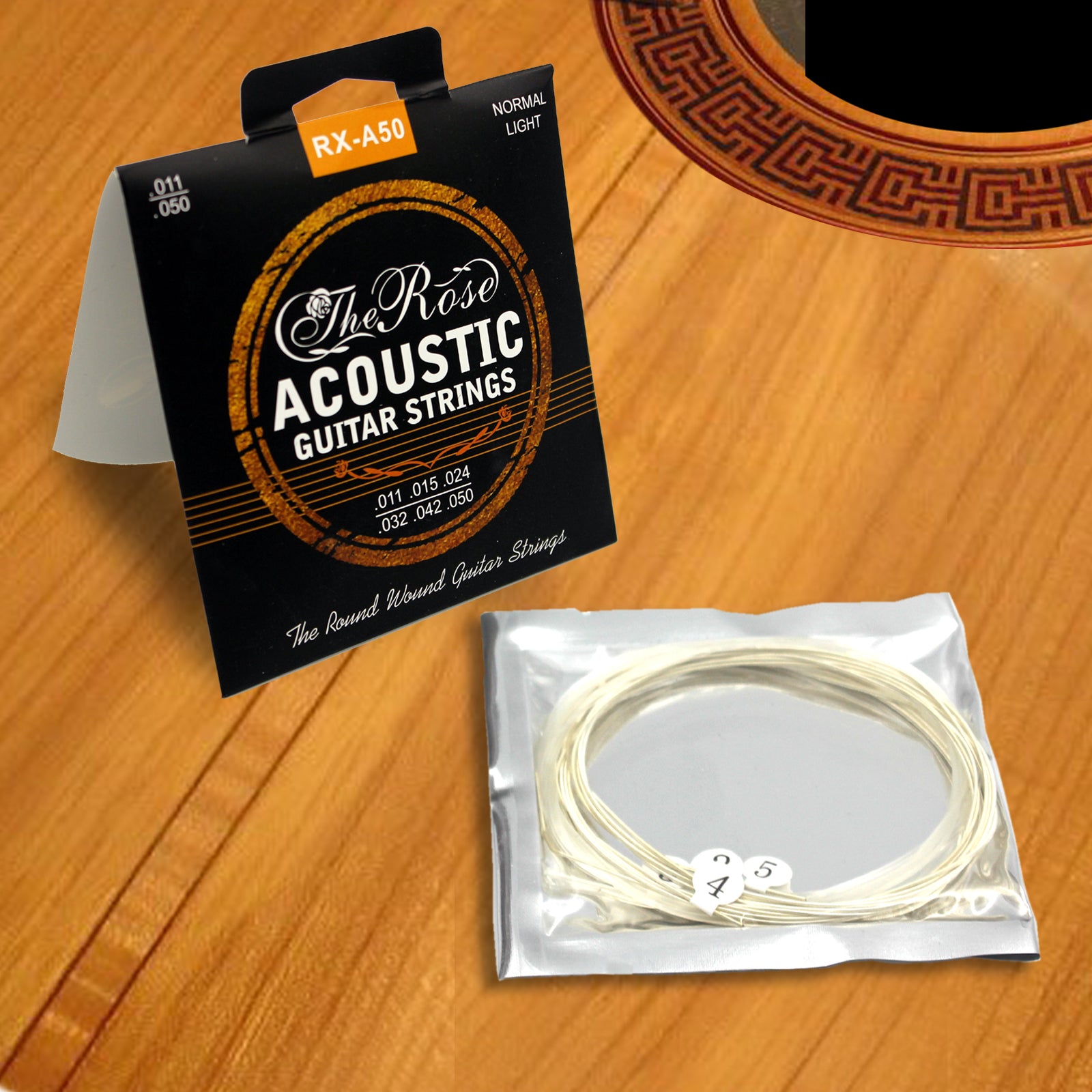 Acoustic Guitar Strings Steel Phosphor Bronze Premium A50 Universal 11-50 + Free Pick