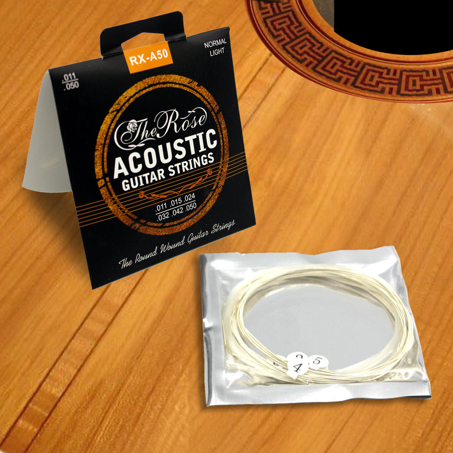 Acoustic Guitar Strings Steel Phosphor Bronze Premium A50 Universal 11-50 + Free Pick