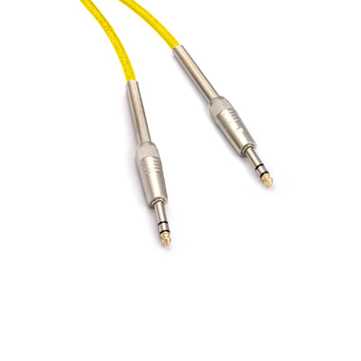 Yellow Stereo to Stereo 1/4" 6.35mm Jack Instrument Audio Mic Lead Australian Made