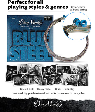Dean Markley Blue Steel Long Lasting Electric Guitar Strings 9-42 9-46 10-46 10-56 11-52 13-56
