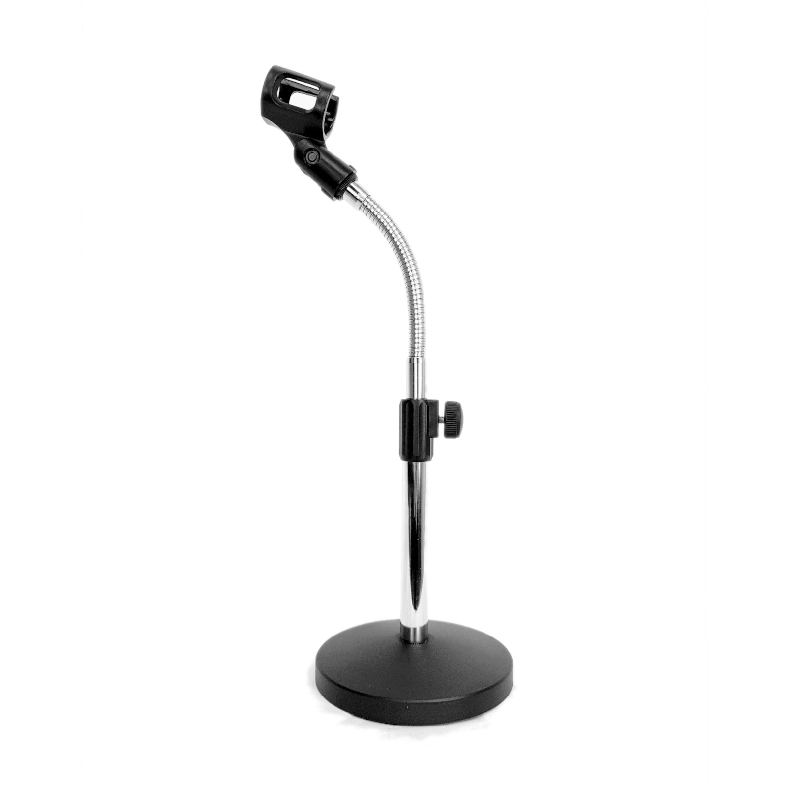 Short Desktop Mic Stand Flexible Gooseneck Heavy Cast Base Adjustable Height Table top