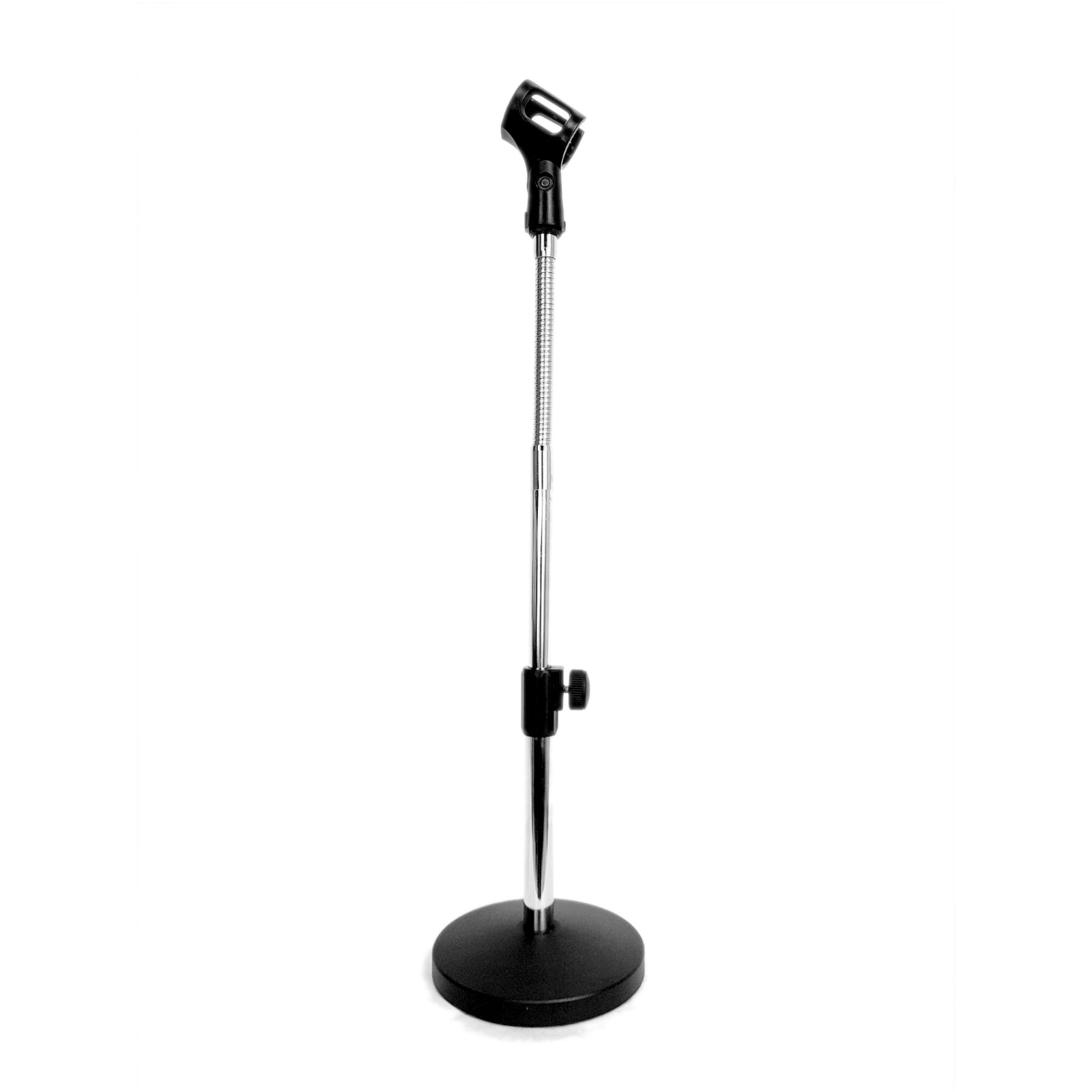 Short Desktop Mic Stand Flexible Gooseneck Heavy Cast Base Adjustable Height Table top