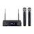 Dual Wireless Microphone System 2x Professional Cordless Mic Karaoke Vocal Stage