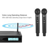 Dual Wireless Microphone System 2x Professional Cordless Mic Karaoke Vocal Stage