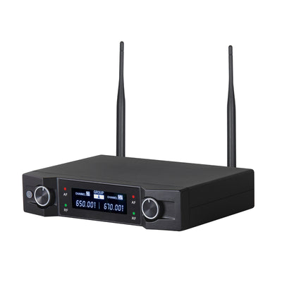 Dual Wireless Microphone System 2x Professional Cordless Mic Karaoke Vocal Stage