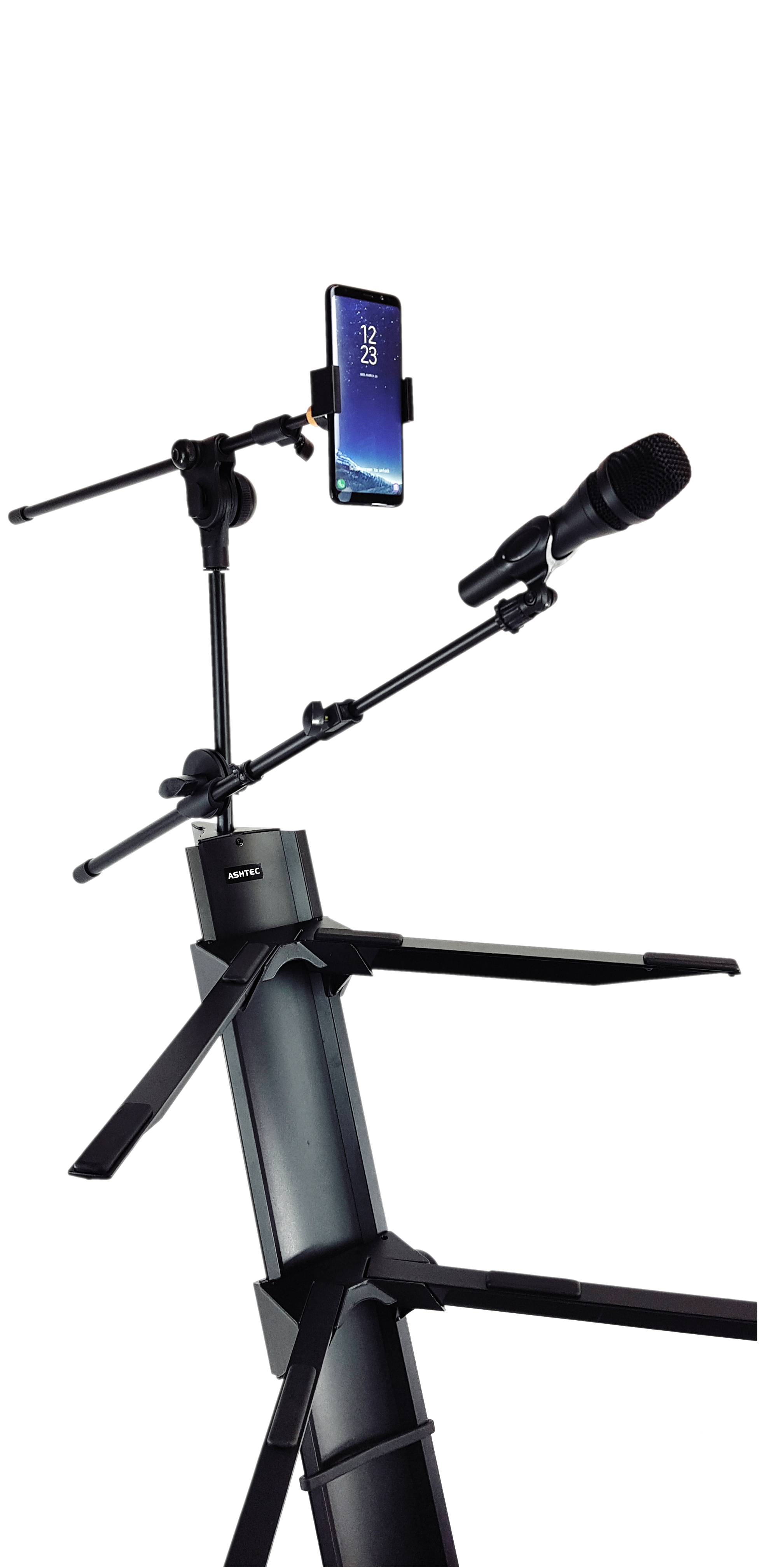 Double Keyboard Piano Synth Stand Portable Folding 2 Tier + Bag + Choice of Tablet/Phone attachment or Sheet Music attachment