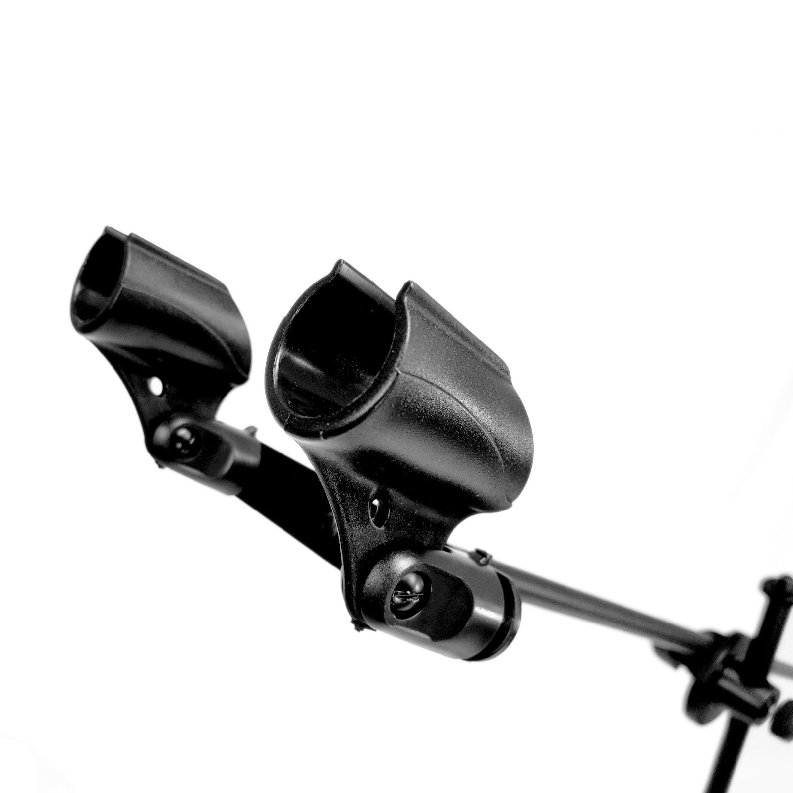 Dual Microphone Holder 2 Way Arm Double Heavy duty Mic Clip Stereo Mount Bracket