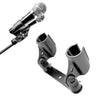 Dual Microphone Holder 2 Way Arm Double Heavy duty Mic Clip Stereo Mount Bracket