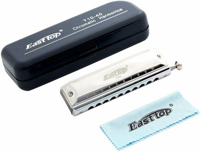 East Top T10-40 Harmonica Chromatic Mouth Organ Key of C Blues Harp